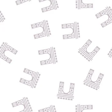 Arch construction glyph vector seamless pattern black Stock Illustration