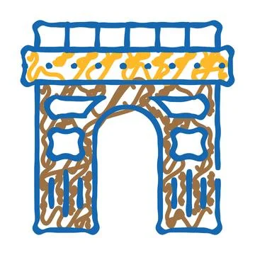Arch construction icon doodle illustration Illustrazione stock