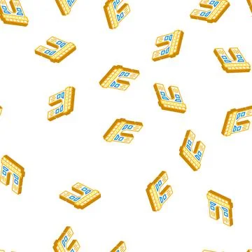 Arch construction isometric icon seamless pattern color Stock Illustration