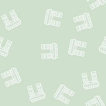 Arch construction line vector seamless pattern black Stock Illustration