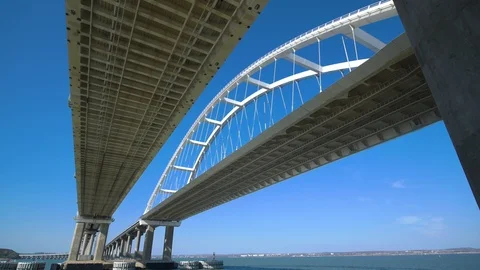 Arch of the Crimean bridge Stock Footage 104664470