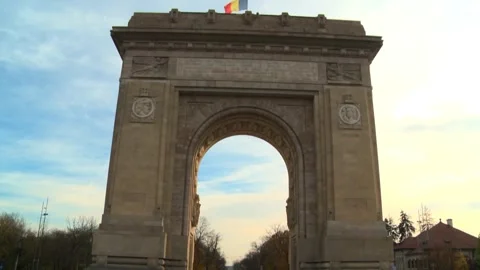 The Arch De Triumf in Bucharest, Romania Stock Footage 249739523