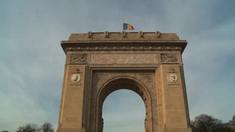 The Arch De Triumf in Bucharest, Romania Stock Footage 249739542