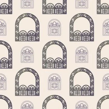 Arch design architecture construction frame seamless pattern background column Ilustración de archivo