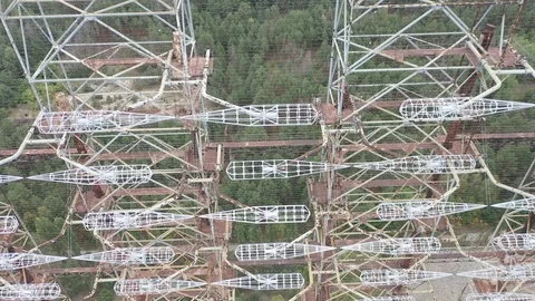 Arch, Duga. Soviet over-the-horizon radar station Stockbeeldmateriaal 128260212