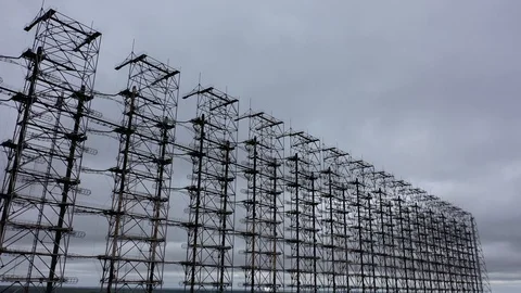 Arch, Duga. Soviet over-the-horizon radar station 스톡 동영상 128309084