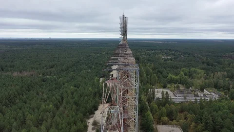 Arch, Duga. Soviet over-the-horizon radar station Stockbeeldmateriaal 128318480