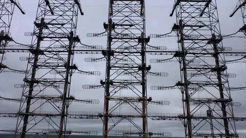 Arch, Duga. Soviet over-the-horizon radar station Stock Footage 128319732