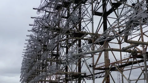 Arch, Duga. Soviet over-the-horizon radar station 库存影片 128321189