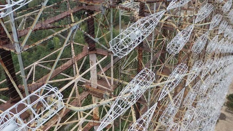 Arch, Duga. Soviet over-the-horizon radar station Stockbeeldmateriaal 128324572