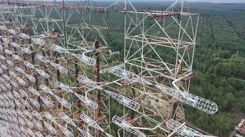 Arch, Duga. Soviet over-the-horizon radar station Stockbeeldmateriaal 128324724