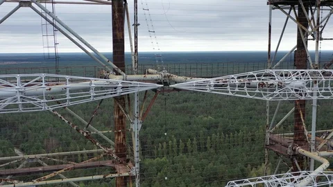 Arch, Duga. Soviet over-the-horizon radar station 스톡 동영상 128326446