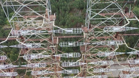 Arch, Duga. Soviet over-the-horizon radar station Stockbeeldmateriaal 128327222