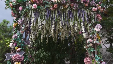Arch of flowers Stock Footage 105401239
