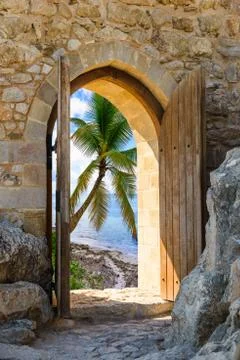 Arch in the fortress 스톡 사진