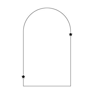 Arch frame border icon with star shape symbol for decorative vintage doodle.. Stock Illustration