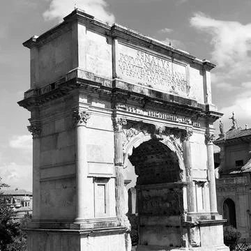 Arch in front of Coliseum Foto stock