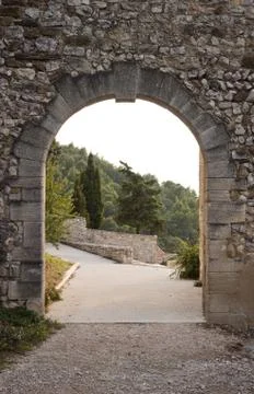 Arch gate in Gigondas Stock Photos