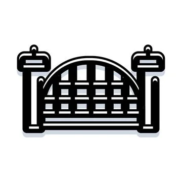 Arch gate structure icon creating access barrier Ilustración de archivo