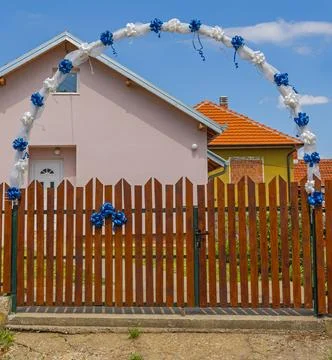 Arch Gate Wedding Decoration Stock Photos