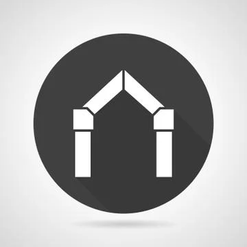 Arch gateway black round vector icon Stock Illustration