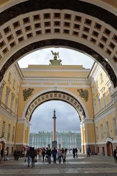 Arch of the General Staff in spring Stock Photos