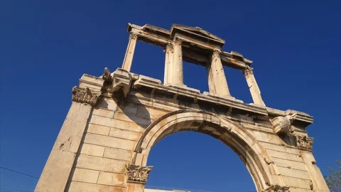 Arch of Hadrian in Athens, Greece Stock Footage 121768337