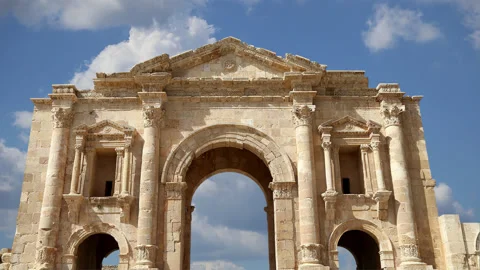 Arch of Hadrian in Gerasa (Jerash), Jordan Stock Footage 135723559