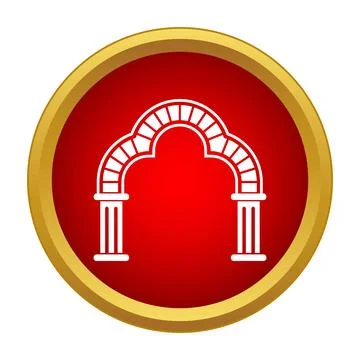 Arch icon with gate columns building architecture Ilustración de archivo