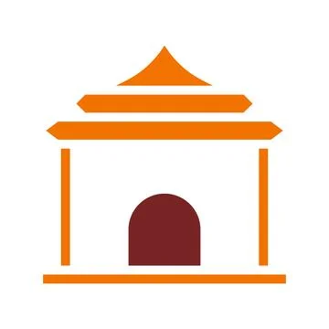 Arch icon solid orange brown colour chinese new year symbol perfect. Stockillustratie