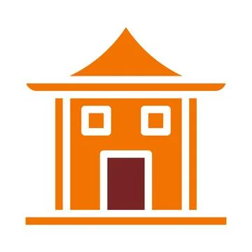 Arch icon solid orange brown colour chinese new year symbol perfect. 库存插图