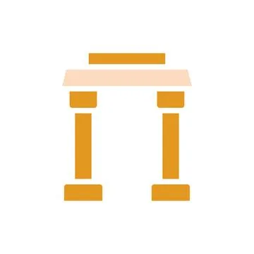 Arch icon solid orange yellow colour chinese new year symbol perfect. Stockillustratie