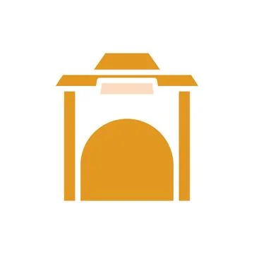 Arch icon solid orange yellow colour chinese new year symbol perfect. Illustrazione stock