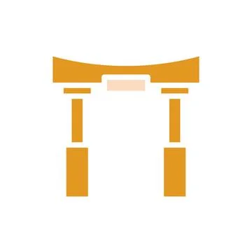 Arch icon solid orange yellow colour chinese new year symbol perfect. Stockillustratie