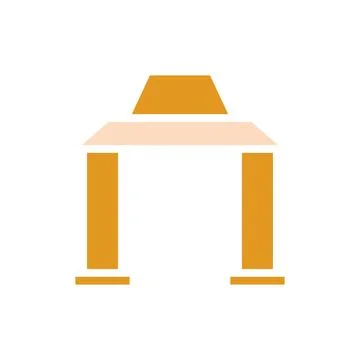 Arch icon solid orange yellow colour chinese new year symbol perfect. Illustrazione stock