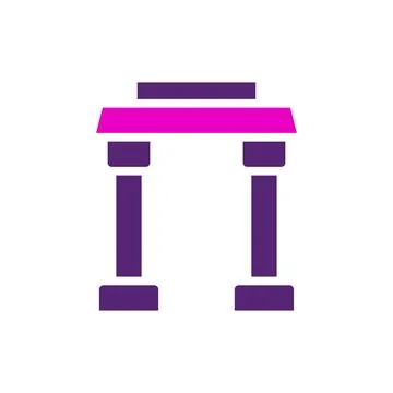 Arch icon solid purple pink colour chinese new year symbol perfect. Stock Illustration
