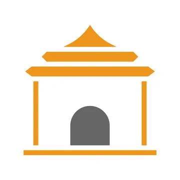 Arch icon solid style orange grey colour chinese new year symbol perfect. Stockillustratie