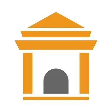 Arch icon solid style orange grey colour chinese new year symbol perfect. Stockillustratie