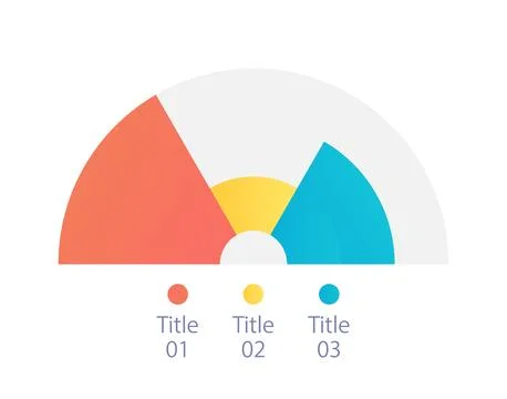 Arch infographic chart design template with three sections Illustrazione stock