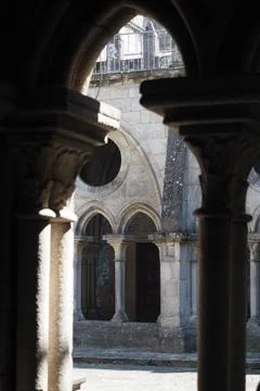 Arch inside of the Cathedral of Porto Stock Photos