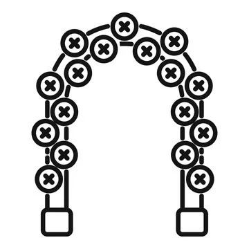 Arch made of buttons forming a festive decoration Stock Illustration