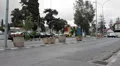 Arch. Makarios III avenue in center of Paphos city with cafe stands, Cyrpus HD Footage