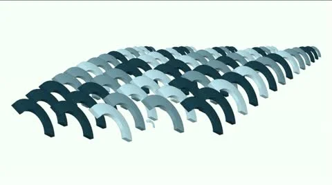 Arch math geometry array,conveyor belt &amp; stairs,computer tech web background. Stock Footage 11022827