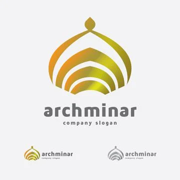 Arch Minar - Islamic Logo Template Stock Illustration
