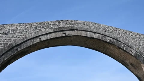 Arch on old stone bridge over the river. Stock Footage 306847093