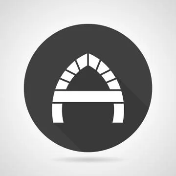 Arch with partition black round vector icon Stock Illustration