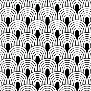 Arch pattern. Art deco geometric background. Modern round arc. Curve round li Stock Illustration