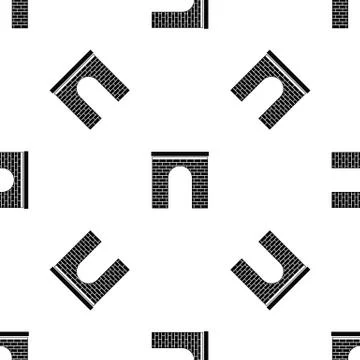 Arch pattern seamless black 스톡 일러스트