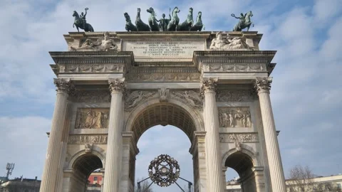 Arch of the peace in Milan Stock Footage 328577035