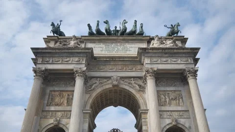 Arch of the peace in Milan Stock Footage 328577086